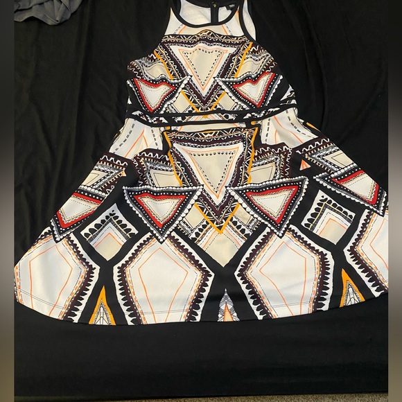 Merona Dresses & Skirts - Geometric Patterned Dress - Black, White, Red, Yellow